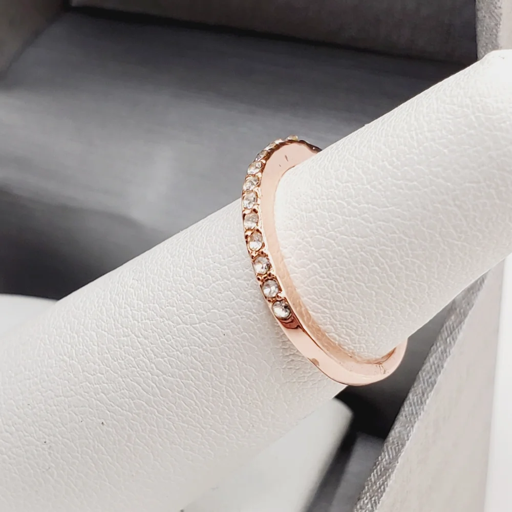Rose Gold Tone Diamond Band Ring